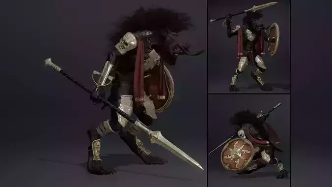 Thunder Spearman Arm1 Low-poly 3D model