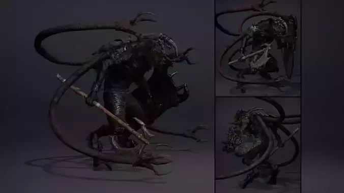 Thunder Brutal Tentacle Low-poly 3D model