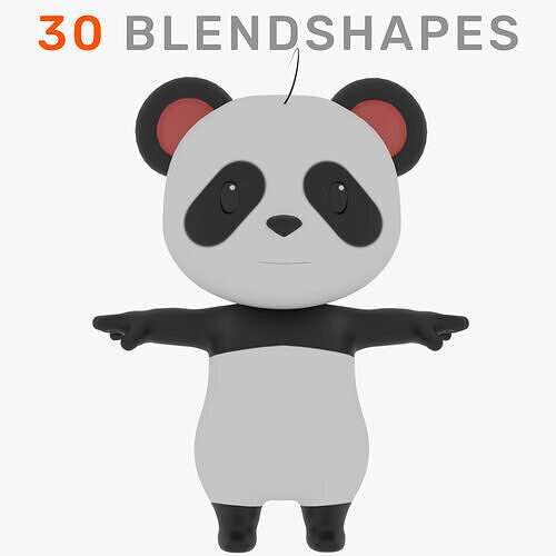 Giant Panda Cub Blendshapes Rigged Low-poly 3D model Low-poly 3D model