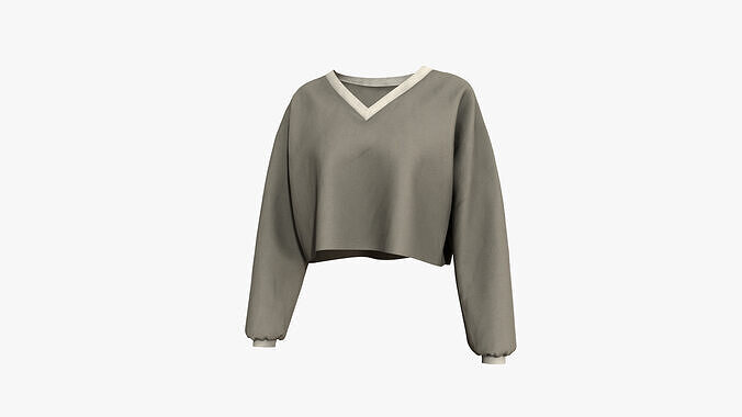 CropTop Longsleeve 3D model