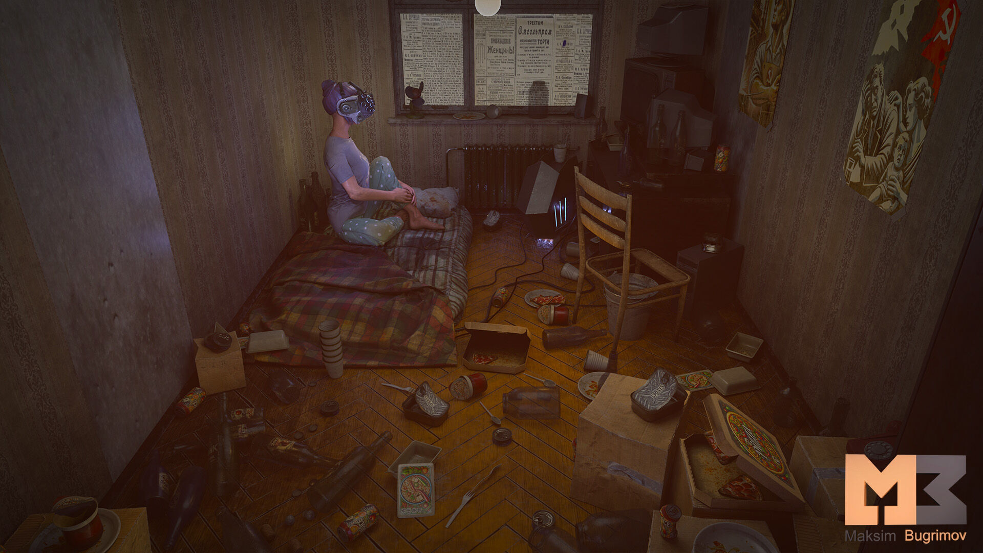 Geek Room Low-poly 3D model_16