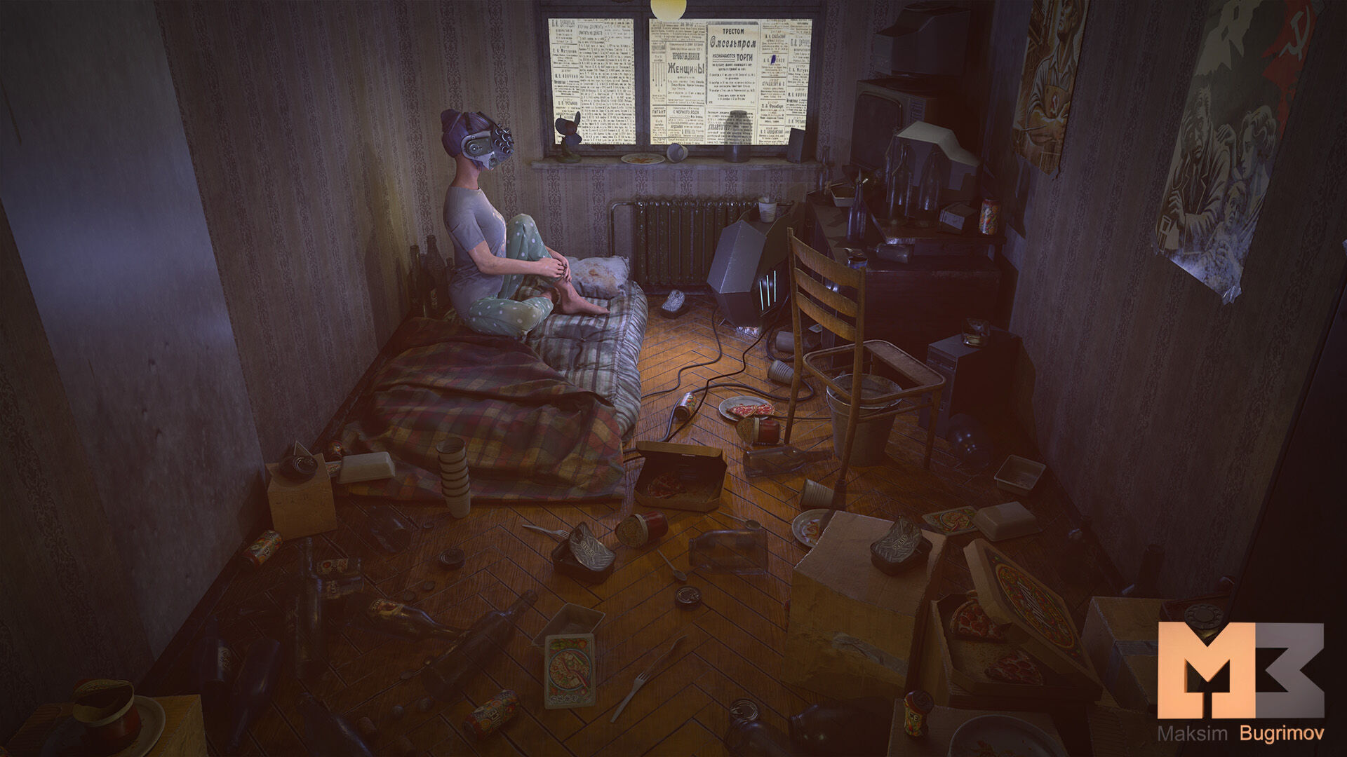 Geek Room Low-poly 3D model_21