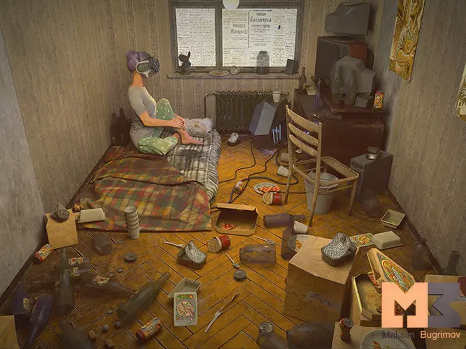 Geek Room Low-poly 3D model_0