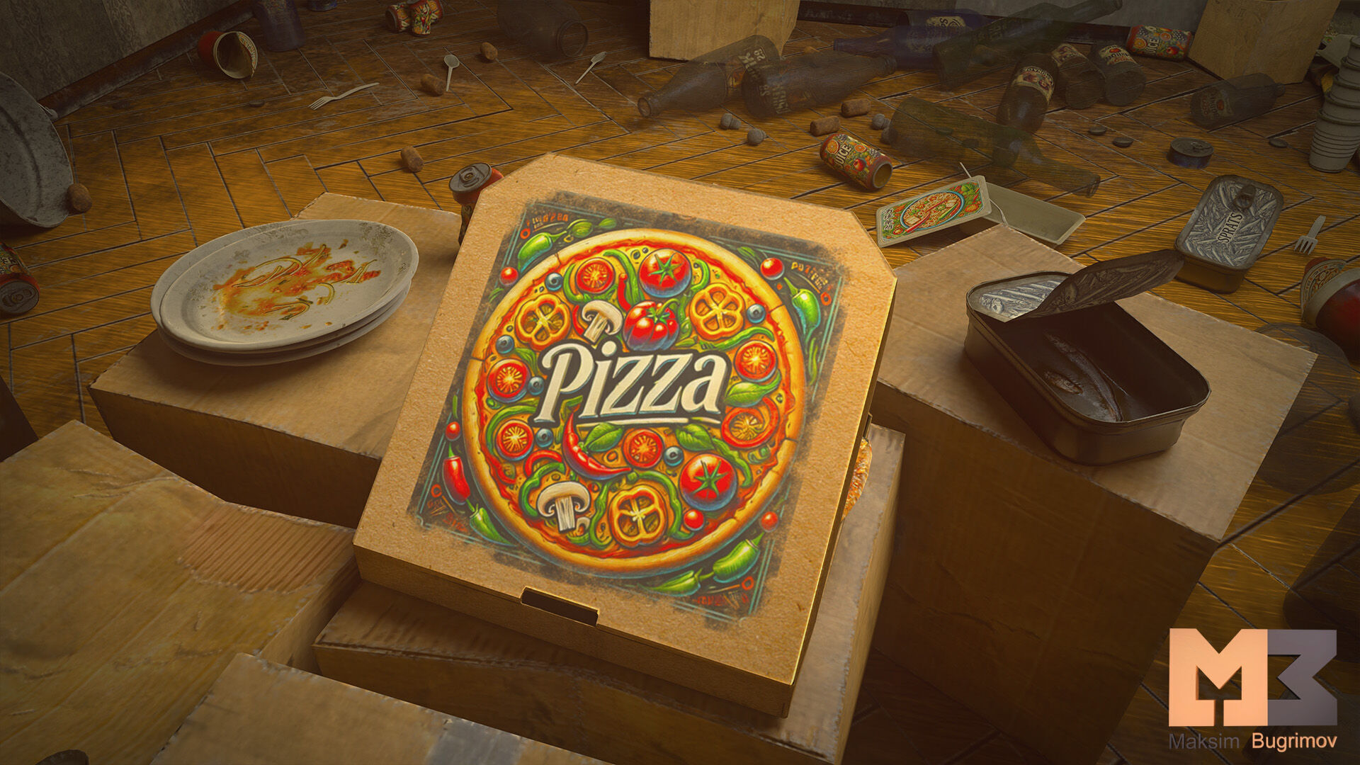 Geek Room Low-poly 3D model_11