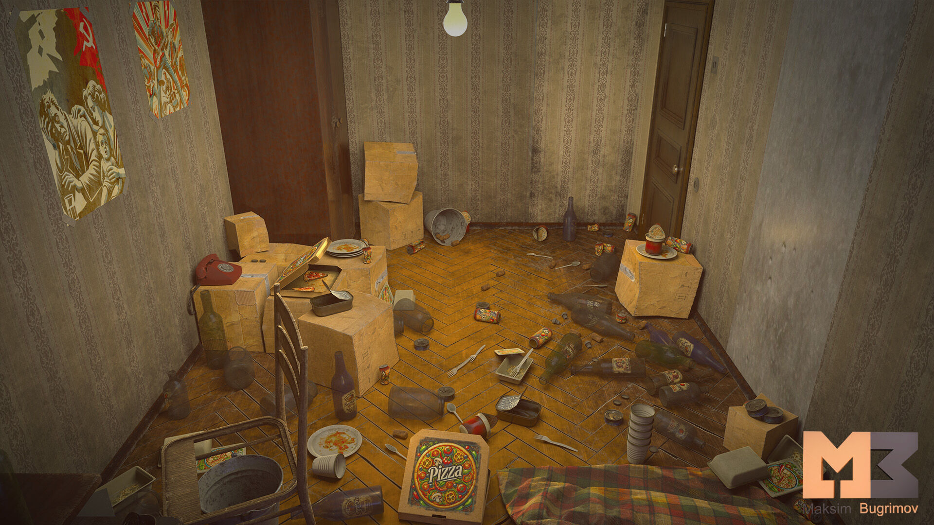 Geek Room Low-poly 3D model_7