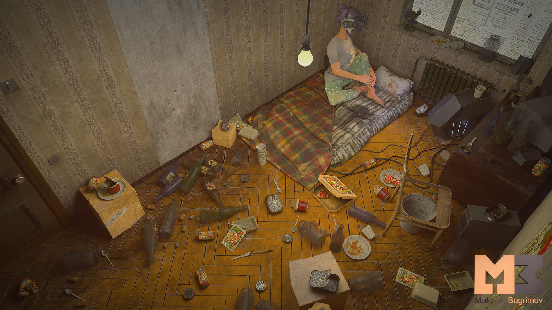 Geek Room Low-poly 3D model_6