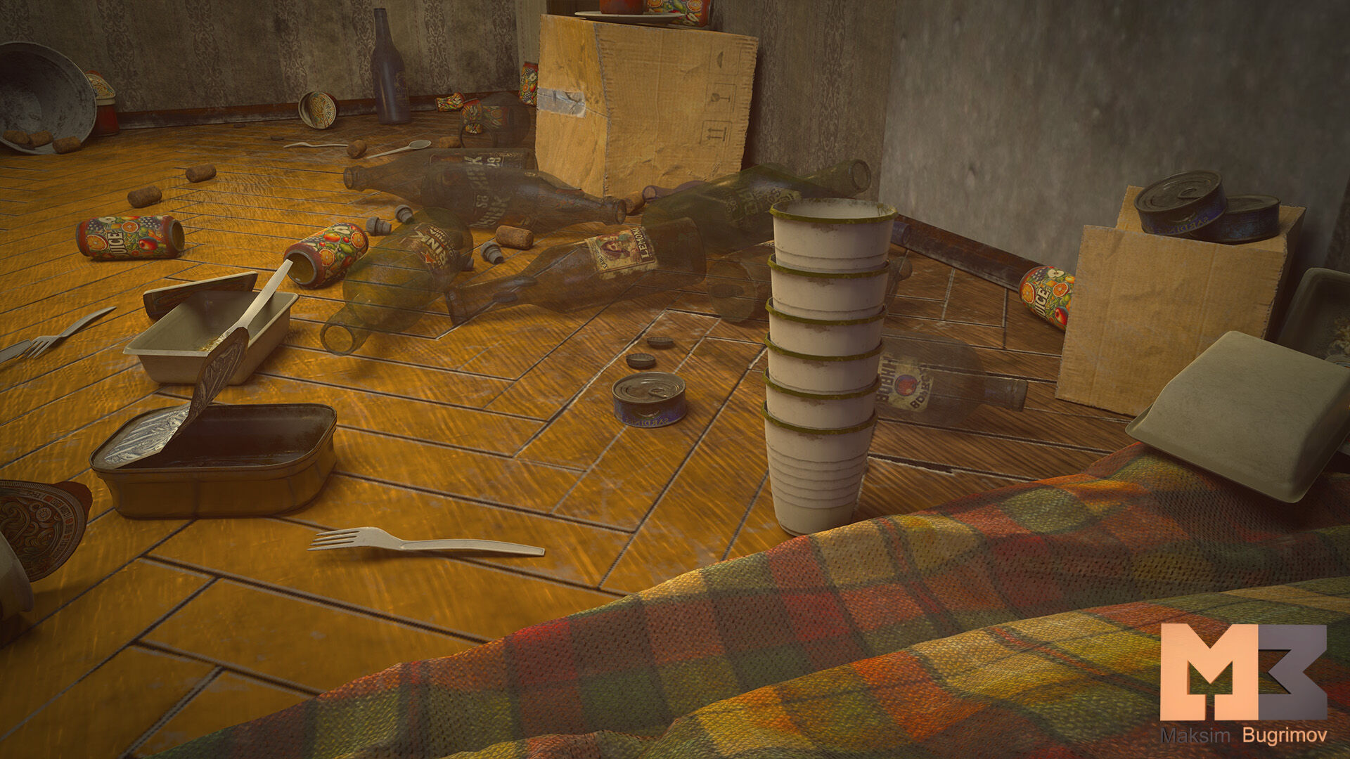 Geek Room Low-poly 3D model_13