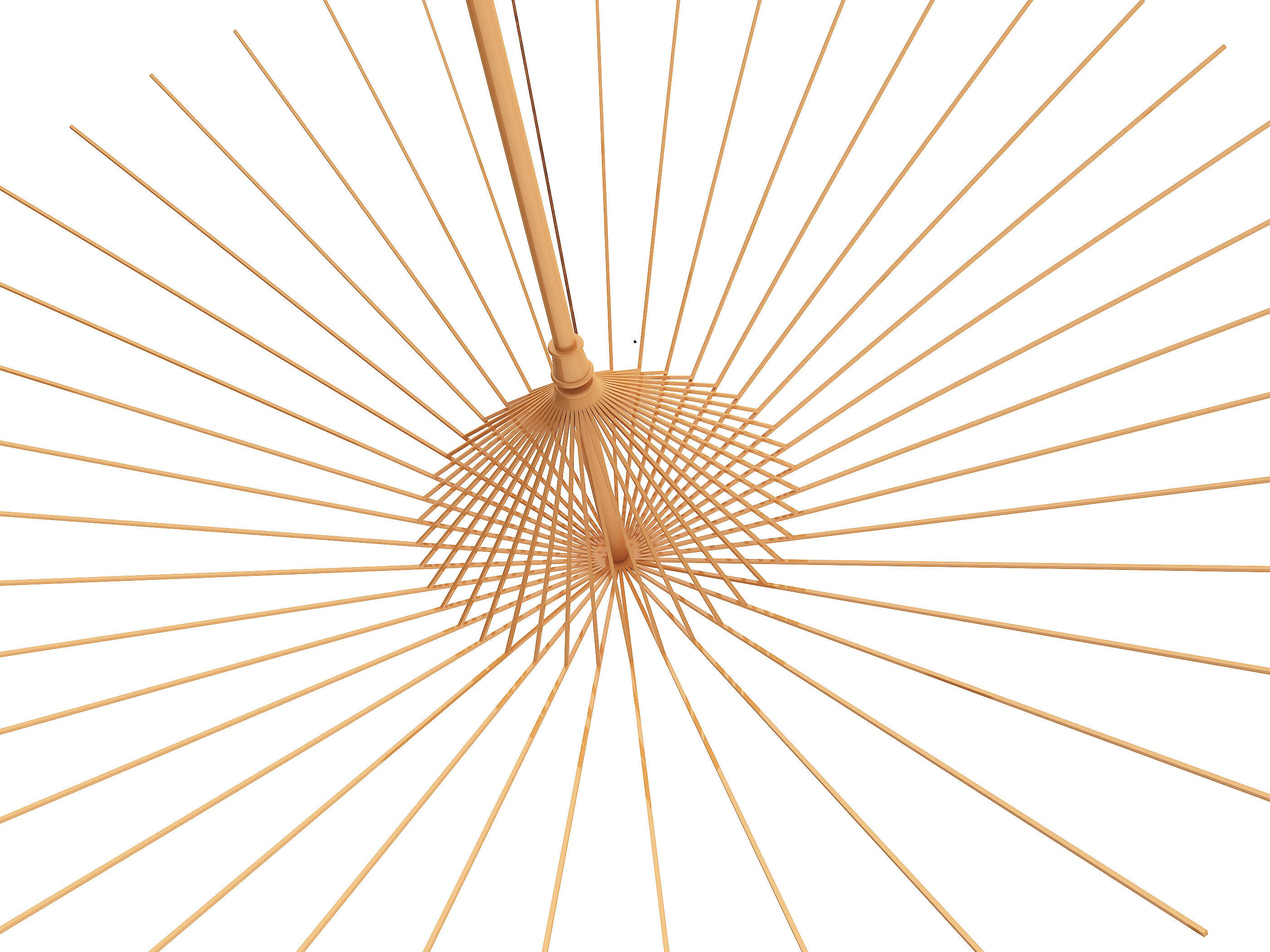 oilpaper umbrella Low-poly 3D model_3