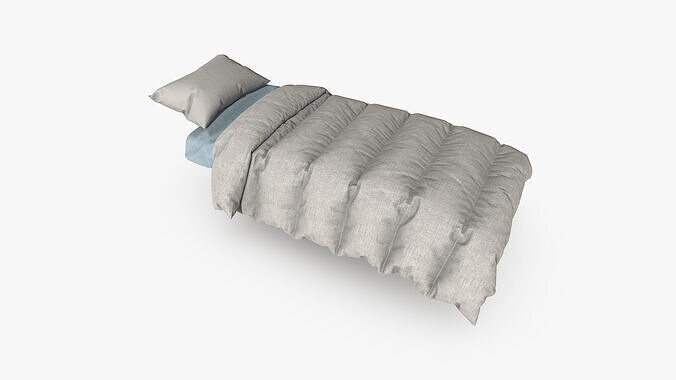 Blanked Single Bed 3D model