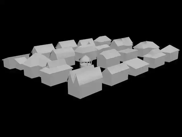 Low Poly Rooftops houses