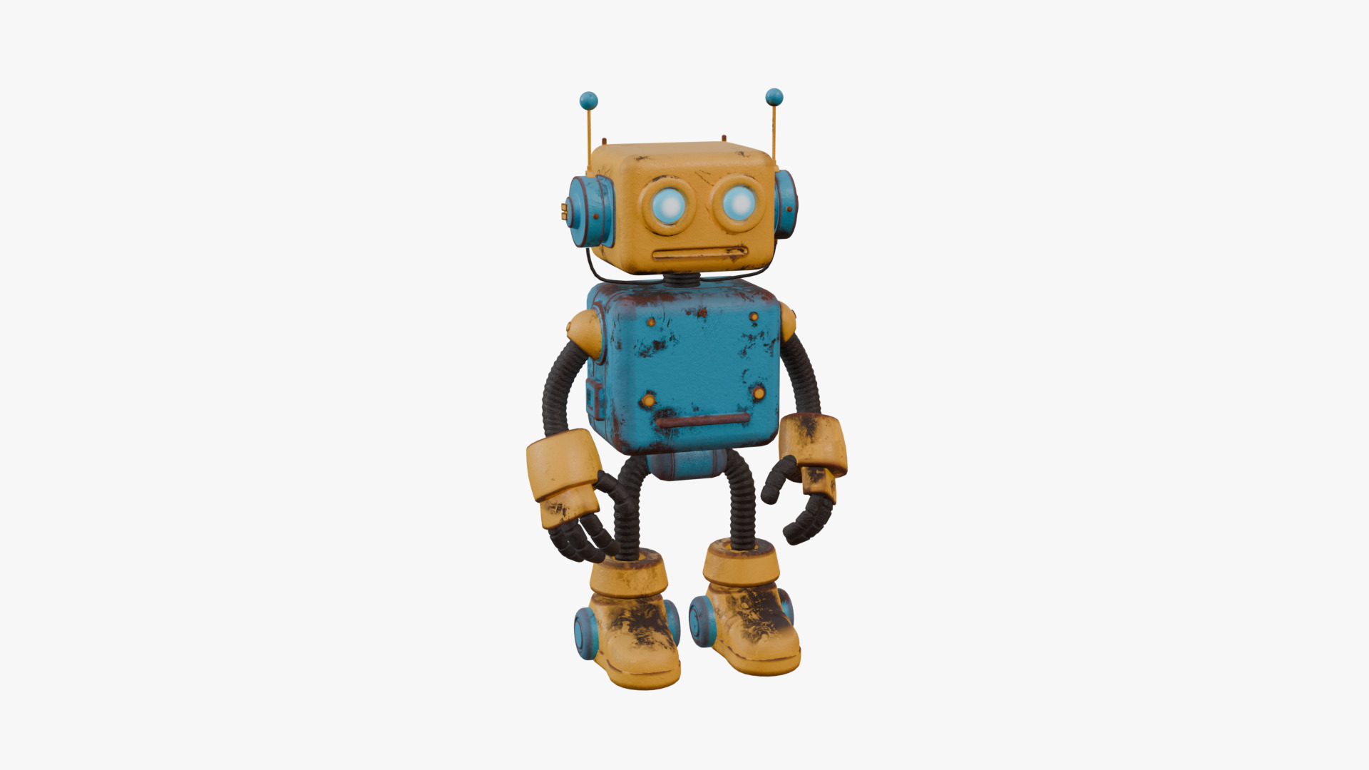 Cartoon Style Robot Low-poly 3D model_1