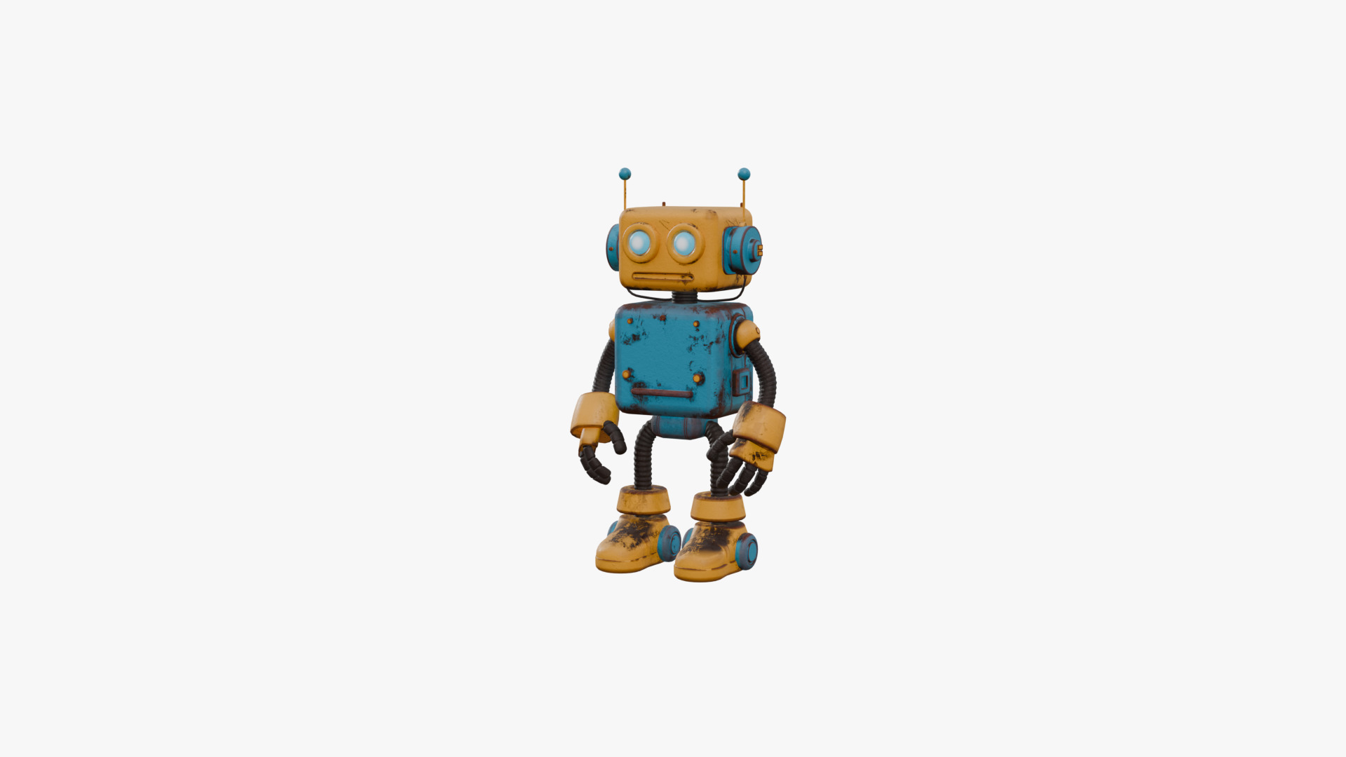 Cartoon Style Robot Low-poly 3D model_6