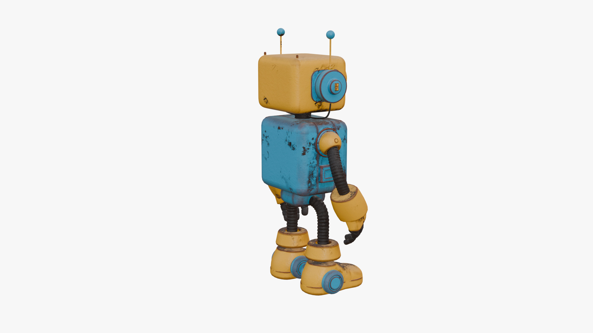 Cartoon Style Robot Low-poly 3D model_5