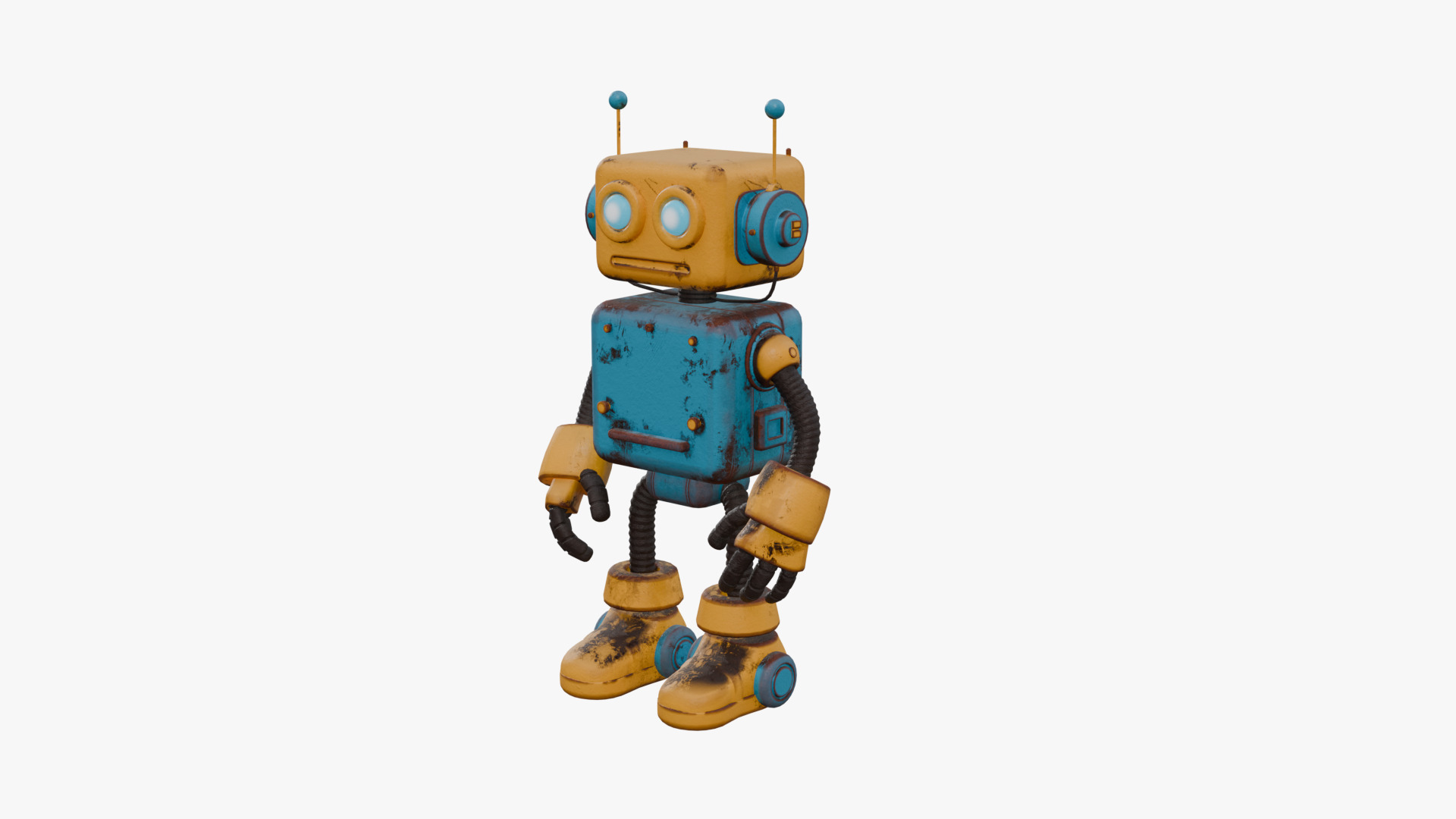 Cartoon Style Robot Low-poly 3D model_2