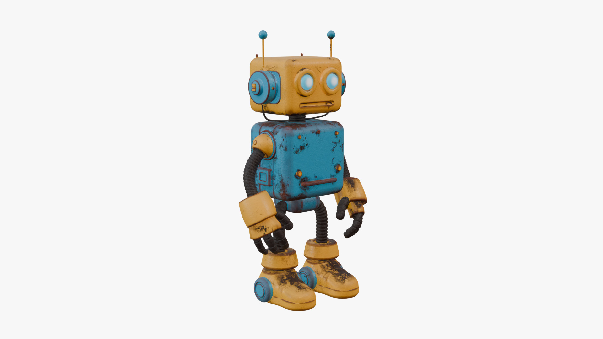 Cartoon Style Robot Low-poly 3D model_3