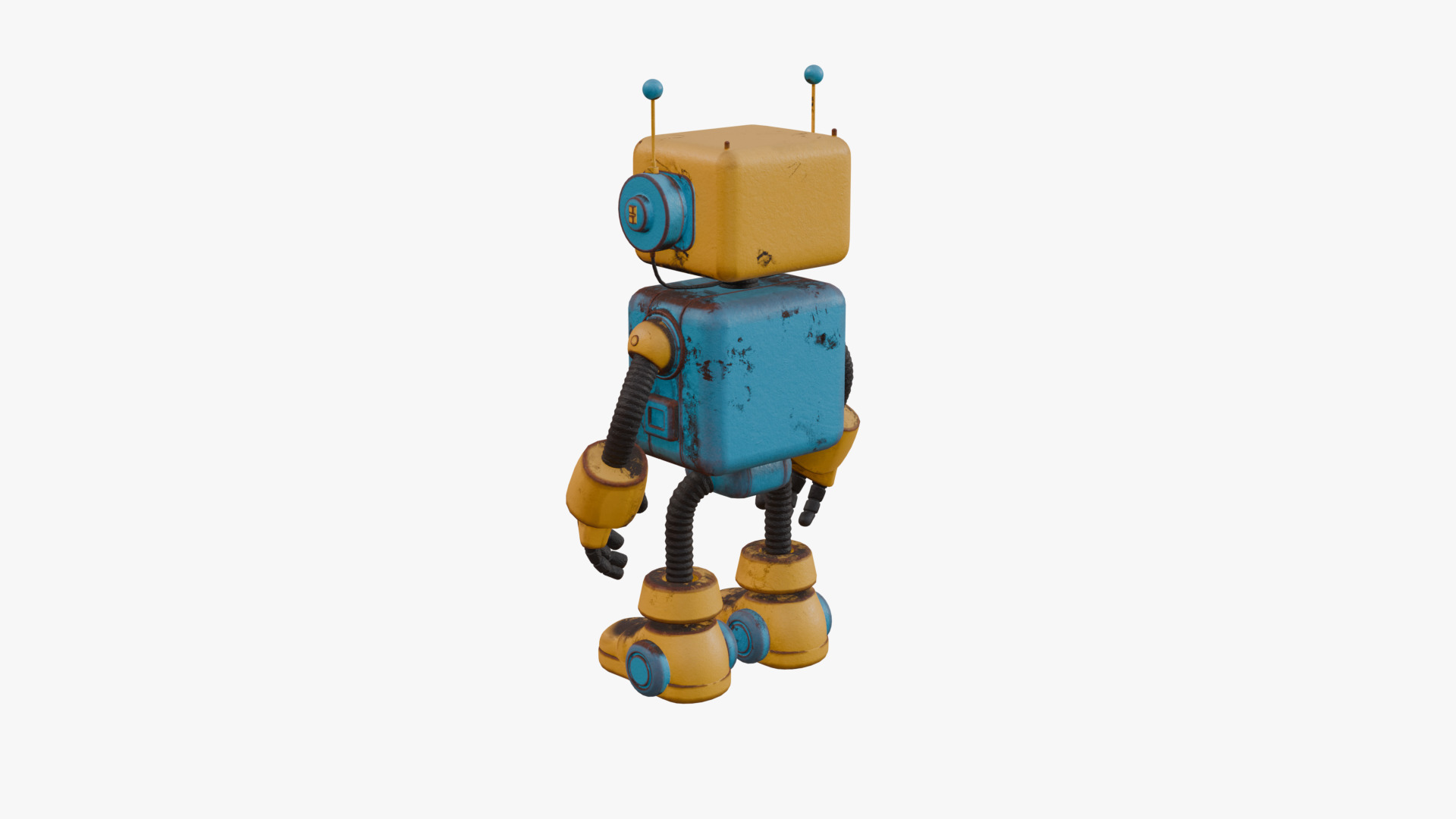 Cartoon Style Robot Low-poly 3D model_4