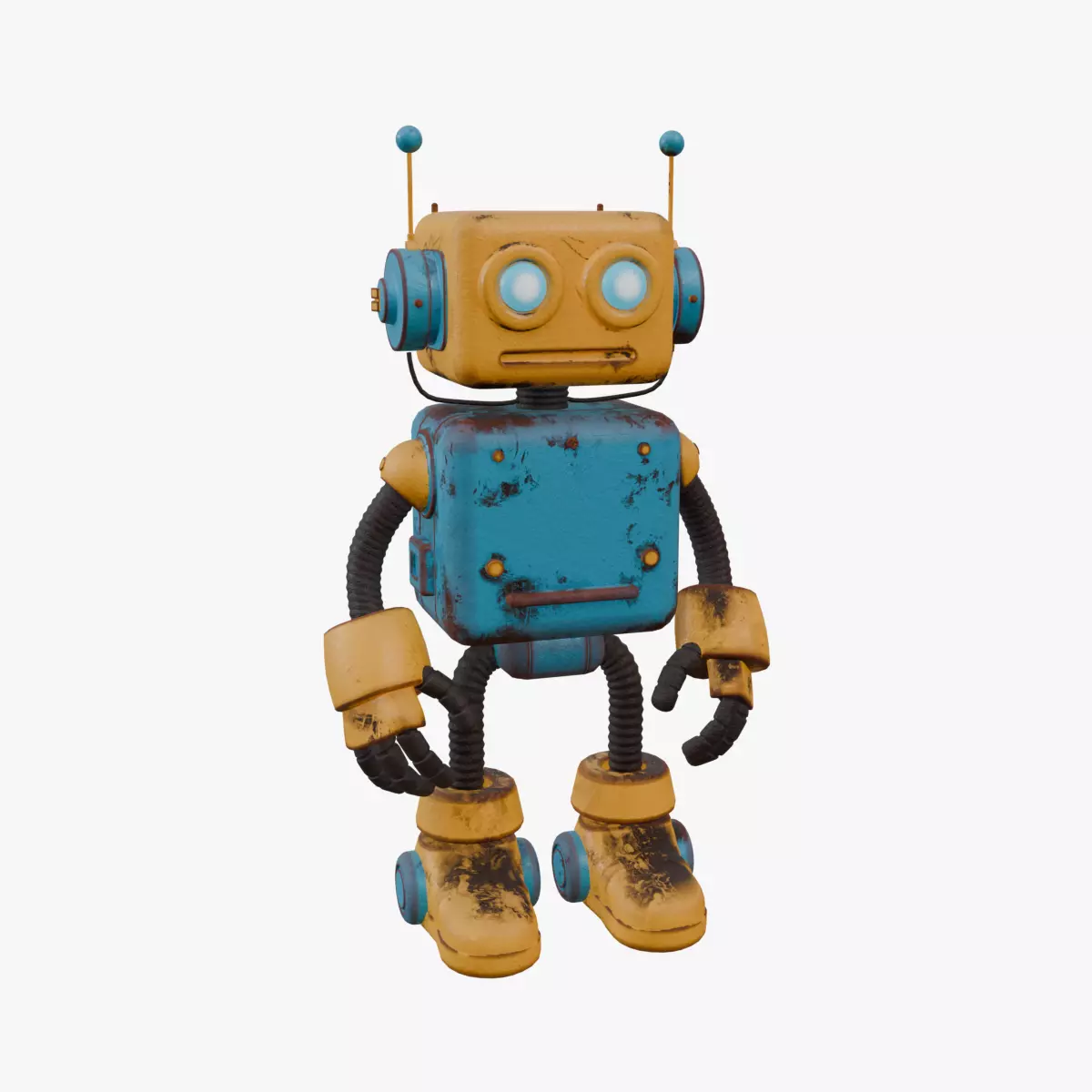 Cartoon Style Robot Low-poly 3D model_0