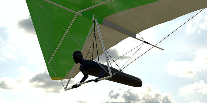 Hang Glider With Pilot- 4K PBR Low-poly 3D model