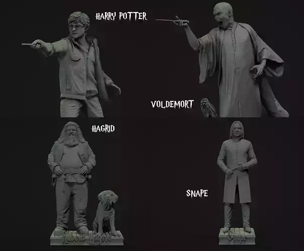 Harry Potter Voldemort Hagrid Snape 3D Print Ready Models