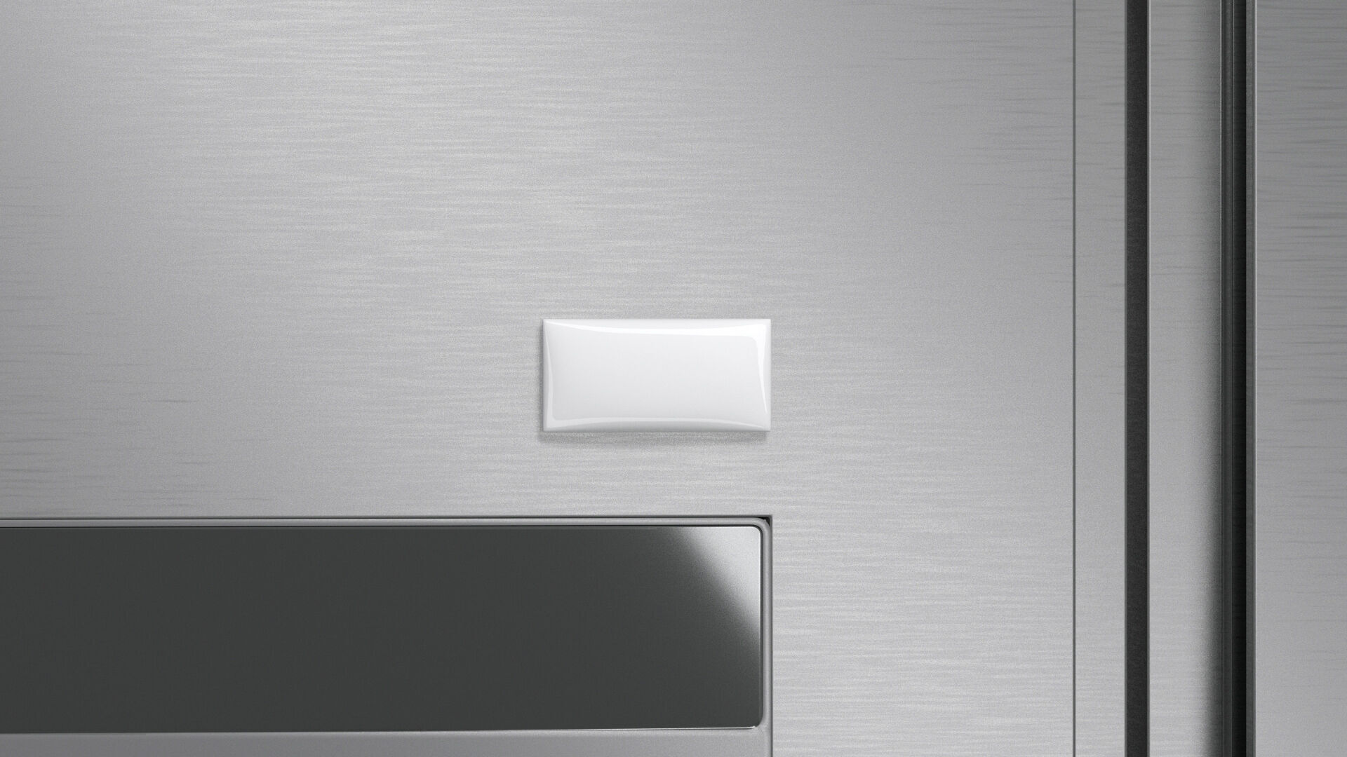 White Rectangle Magnet - magnetic souvenir on refrigerator 3D model_1