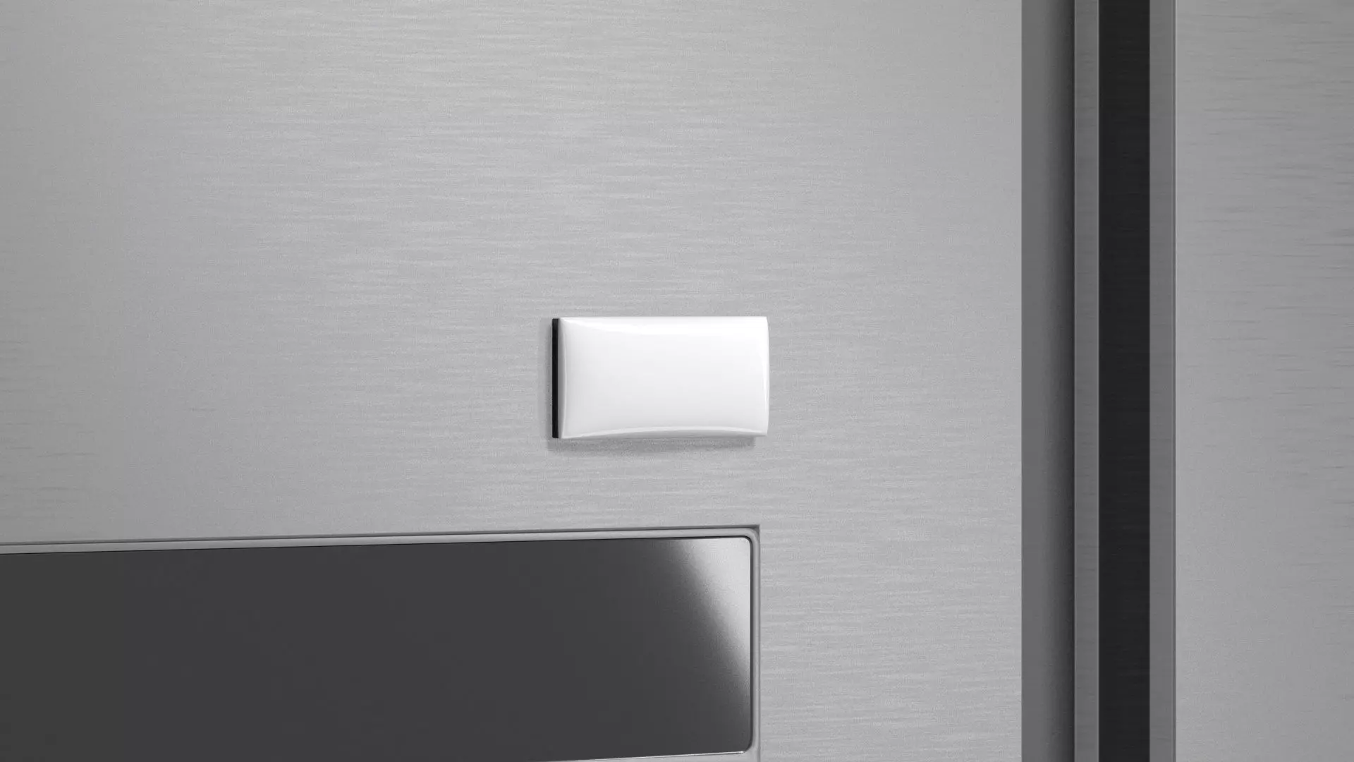 White Rectangle Magnet - magnetic souvenir on refrigerator 3D model_0