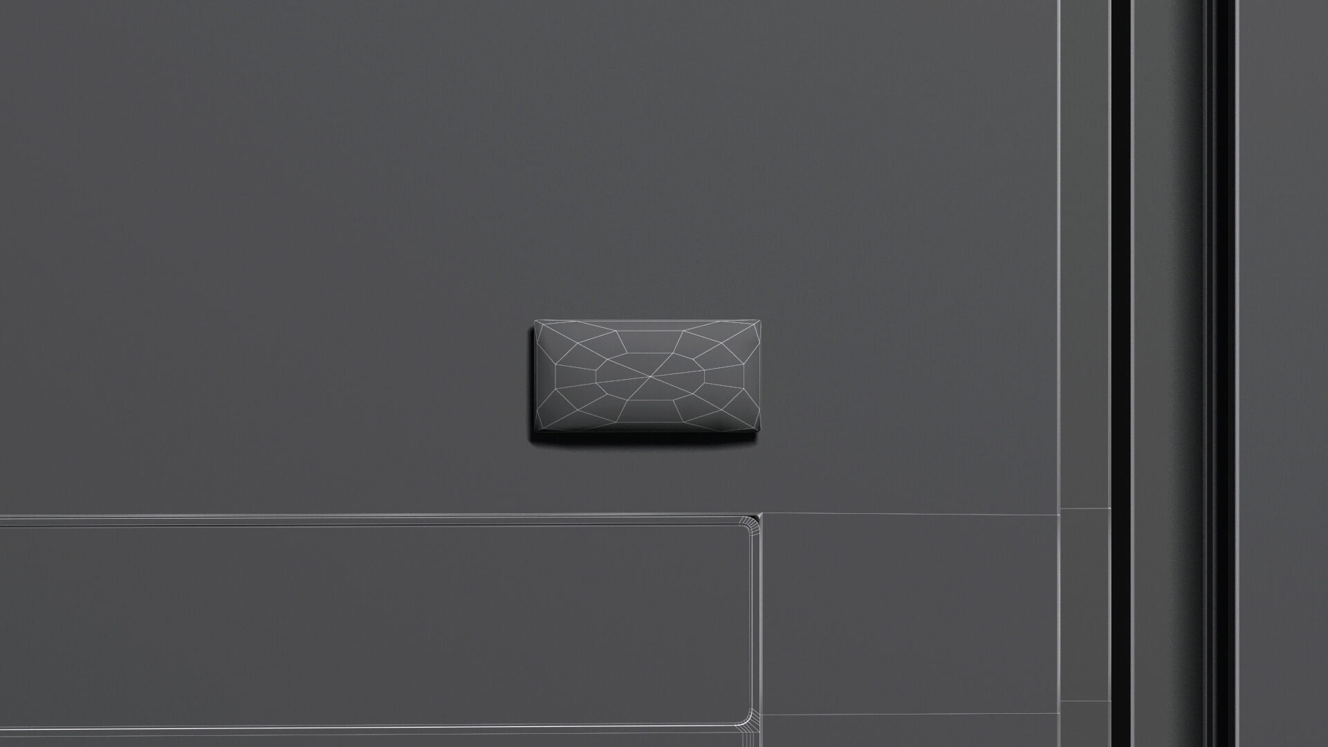 White Rectangle Magnet - magnetic souvenir on refrigerator 3D model_6