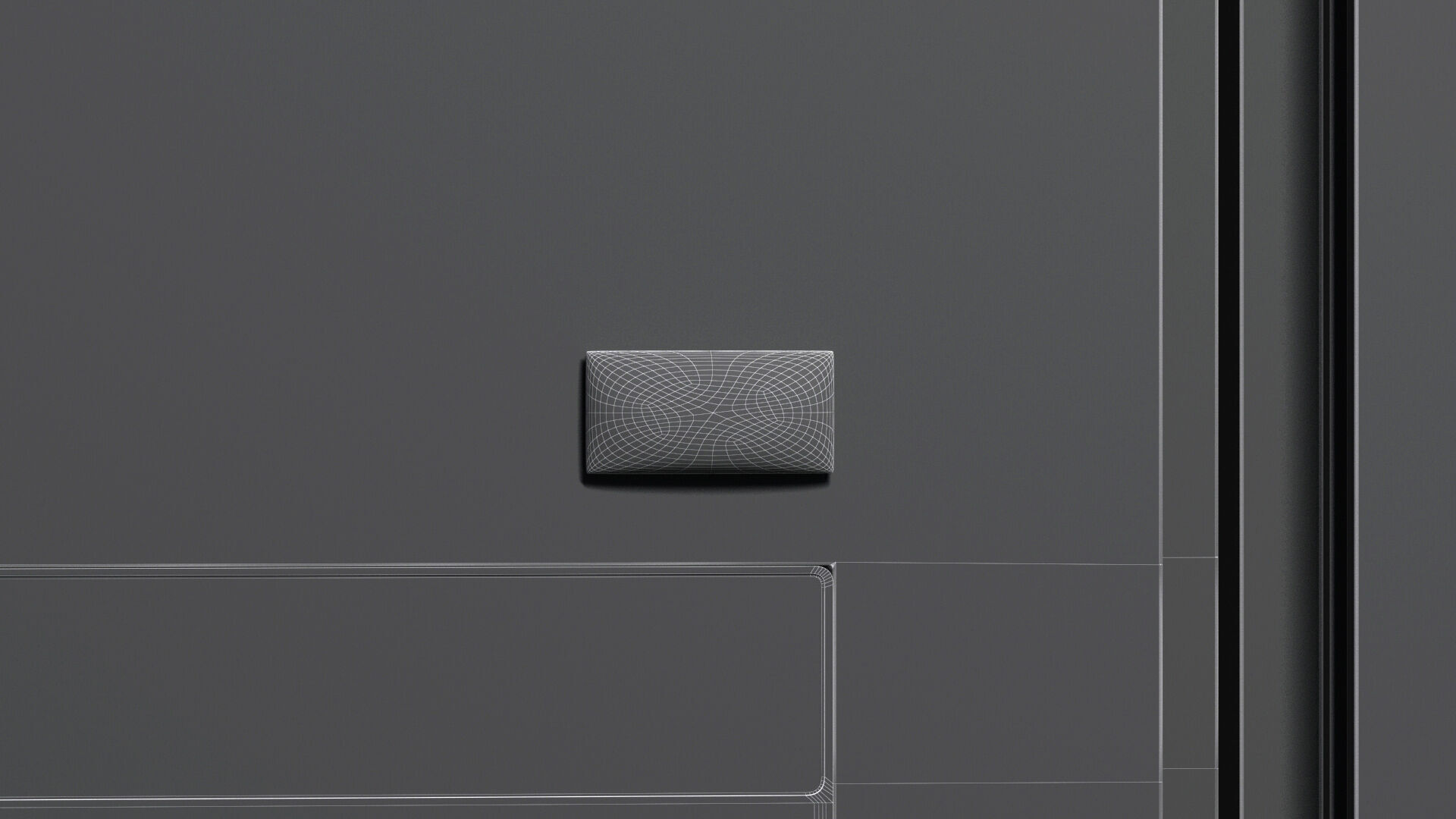 White Rectangle Magnet - magnetic souvenir on refrigerator 3D model_8