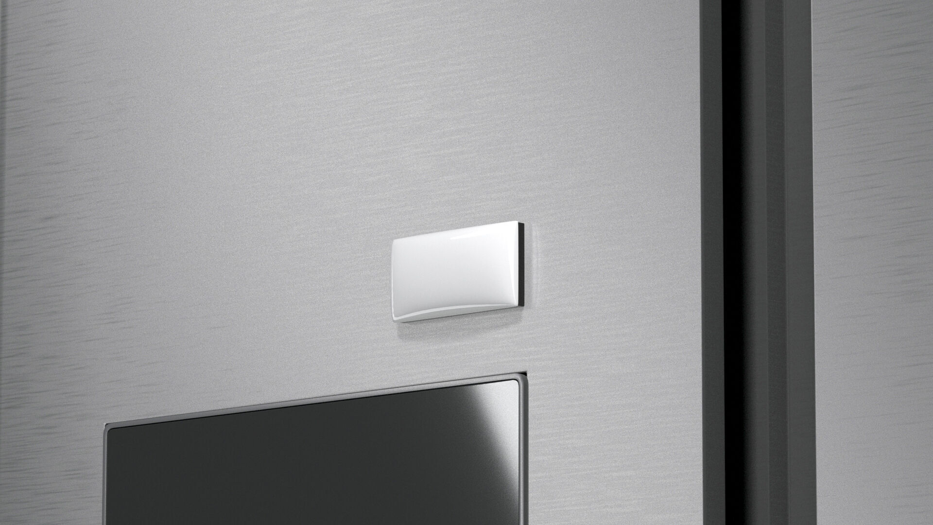 White Rectangle Magnet - magnetic souvenir on refrigerator 3D model_4