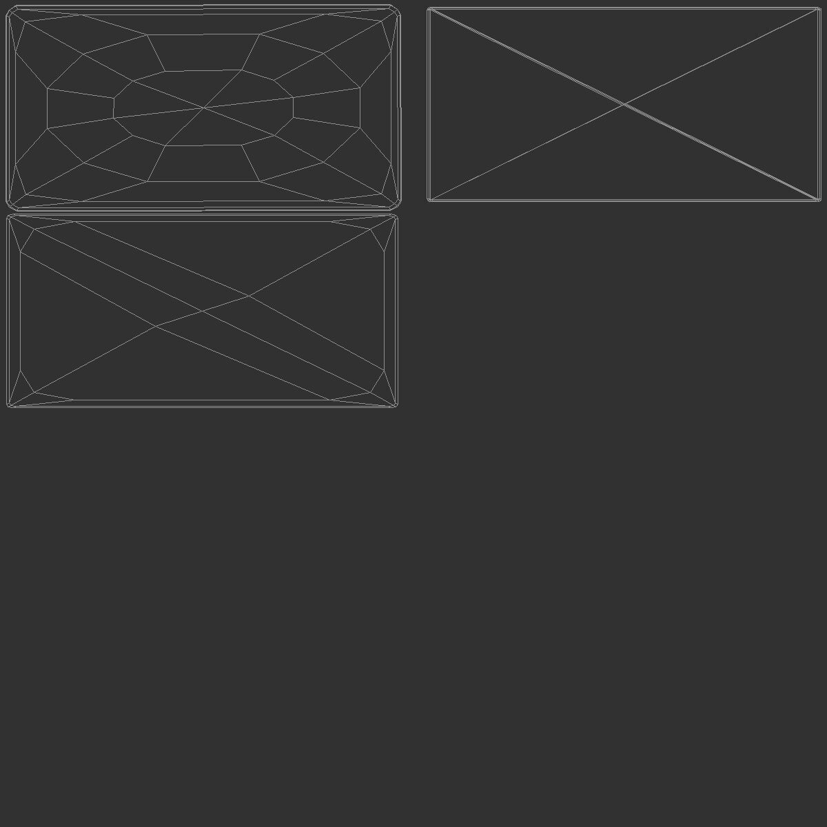 White Rectangle Magnet - magnetic souvenir on refrigerator 3D model_5