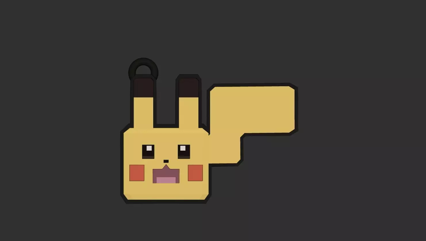 keychain pikachu 3D print model_0