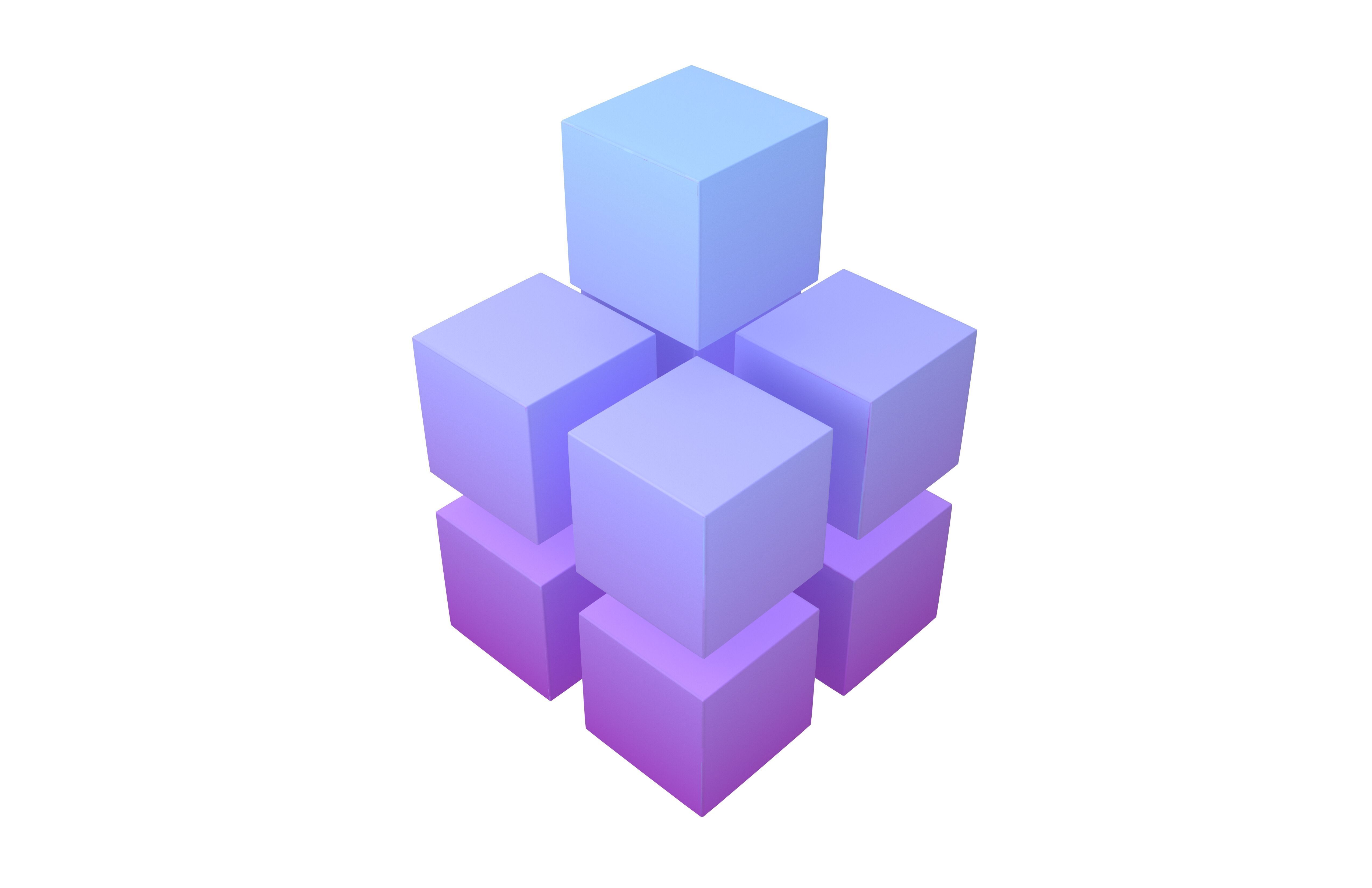 Building Blocks Concept Icon v1 003 Low-poly 3D model_1
