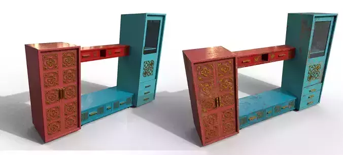 Pack 2 Sets Modern Furniture 3D Model