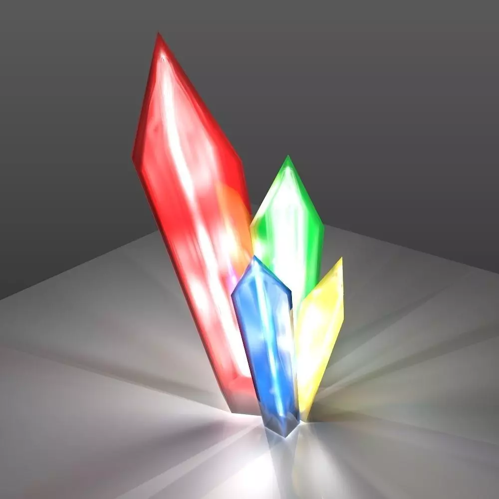 Color Crystals Free low-poly 3D model