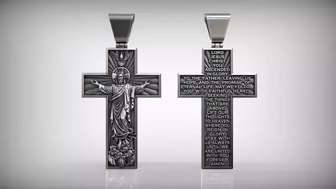 The Ascension of Jesus Christ Ascending to Heaven Cross 3D print model