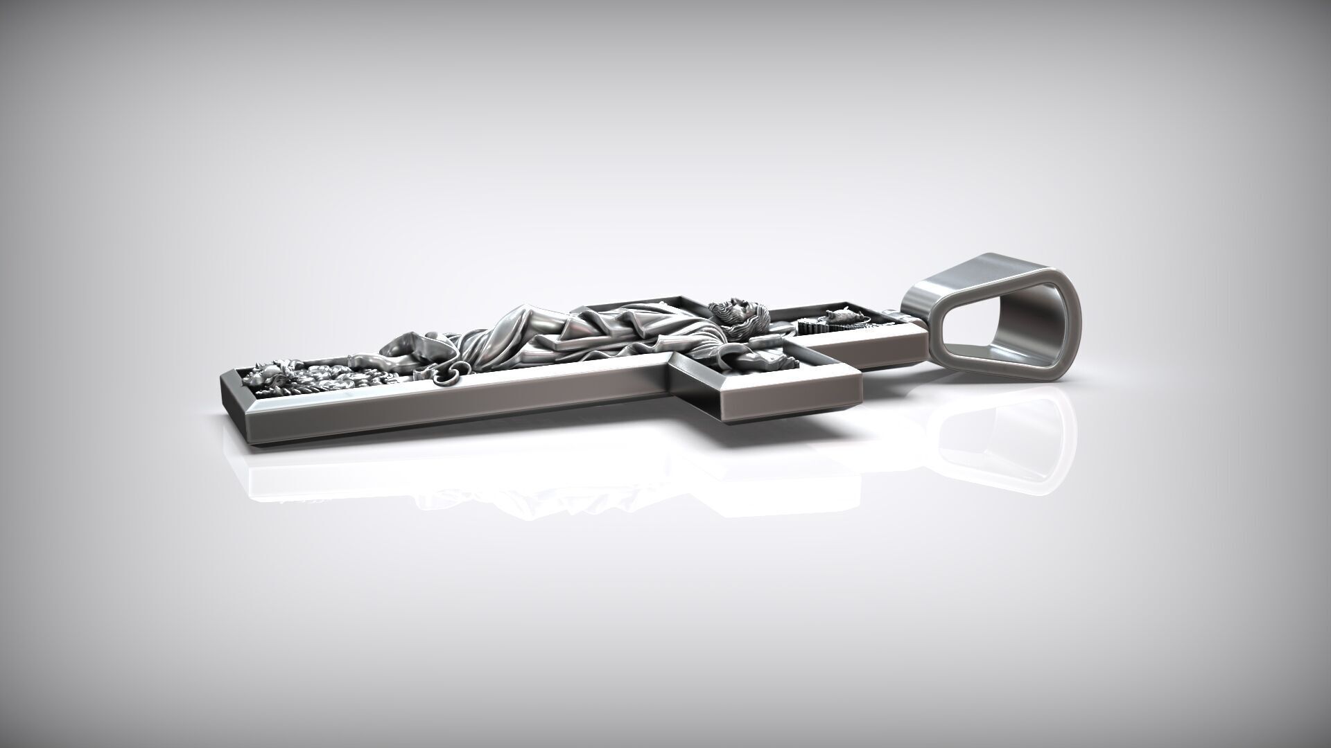 The Ascension of Jesus Christ Ascending to Heaven Cross 3D print model_5