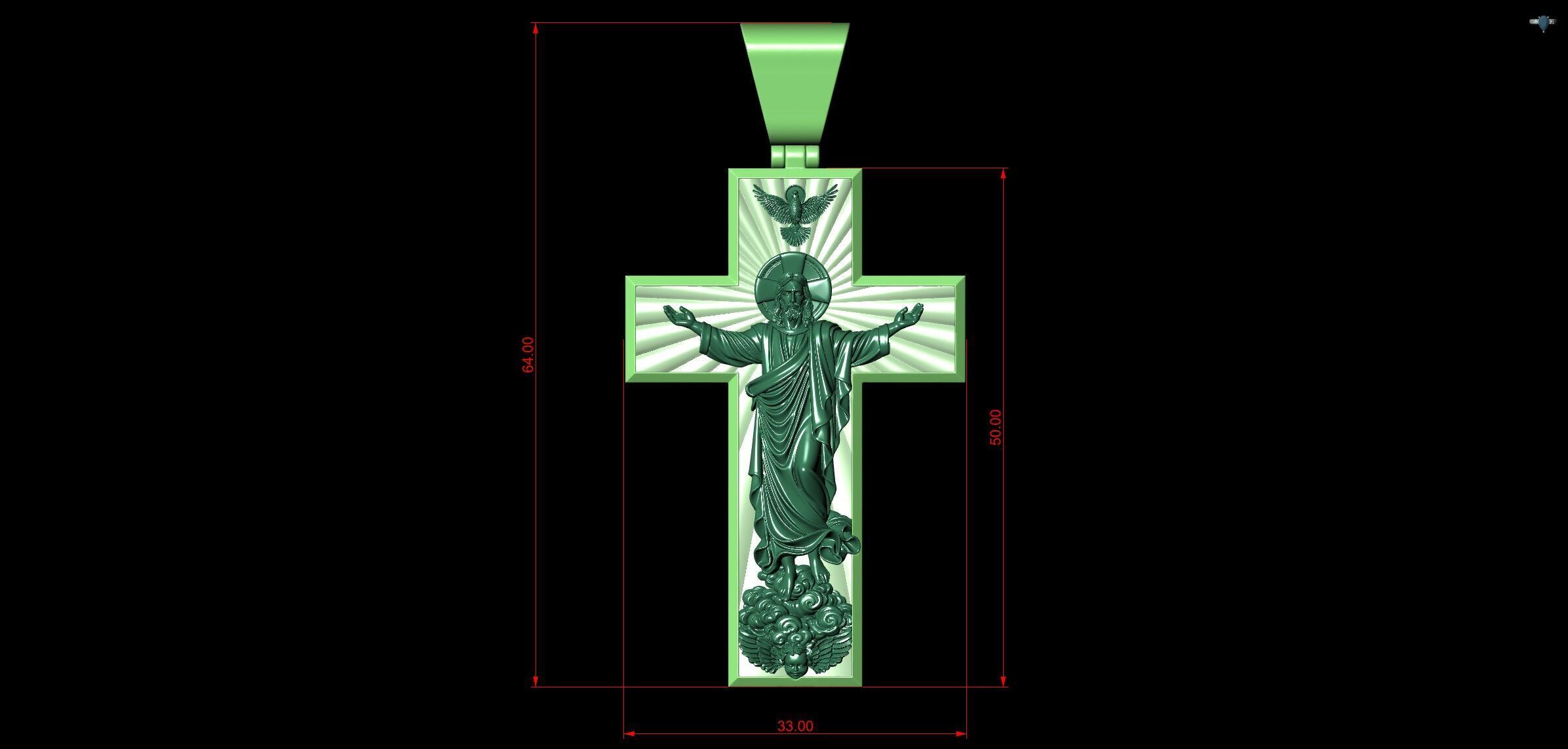 The Ascension of Jesus Christ Ascending to Heaven Cross 3D print model_10