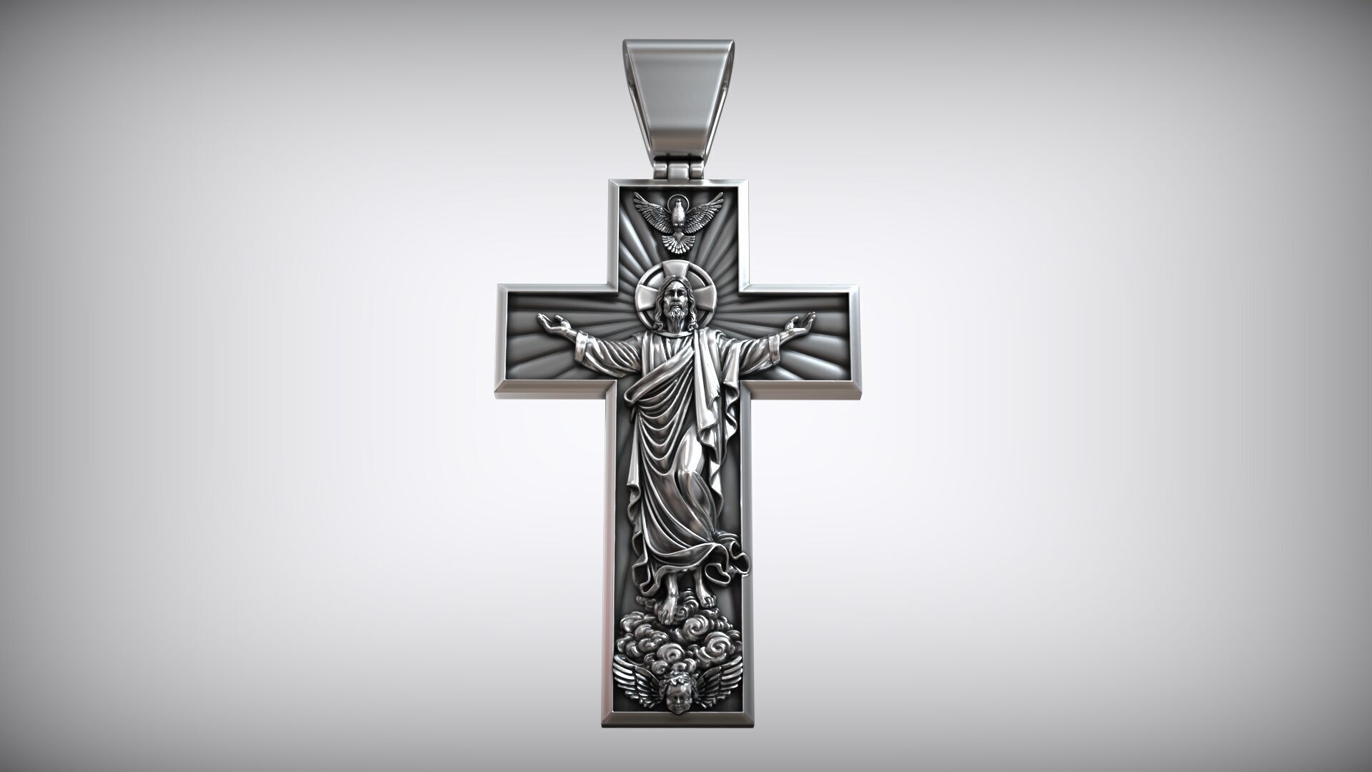 The Ascension of Jesus Christ Ascending to Heaven Cross 3D print model_1