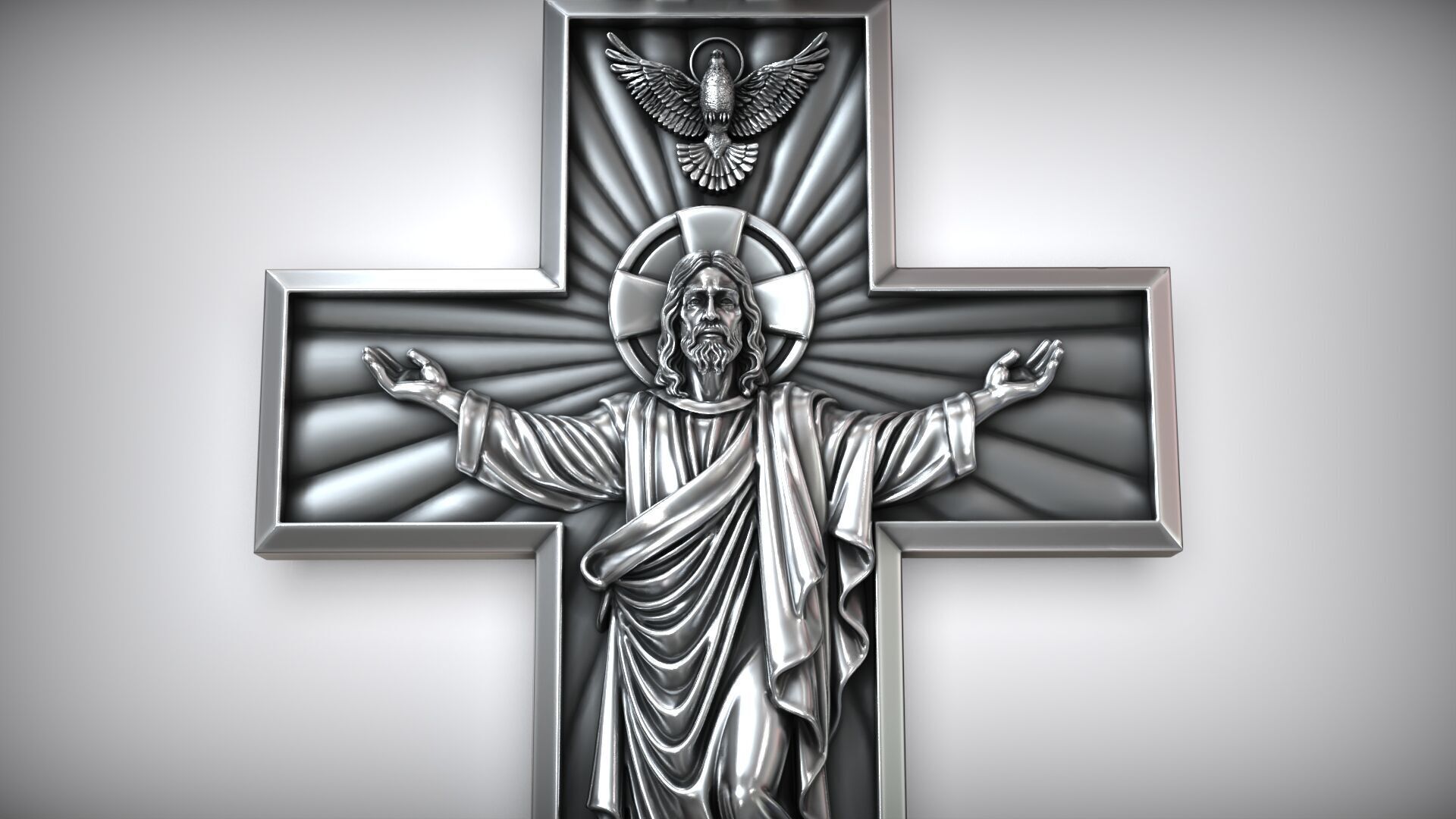The Ascension of Jesus Christ Ascending to Heaven Cross 3D print model_6