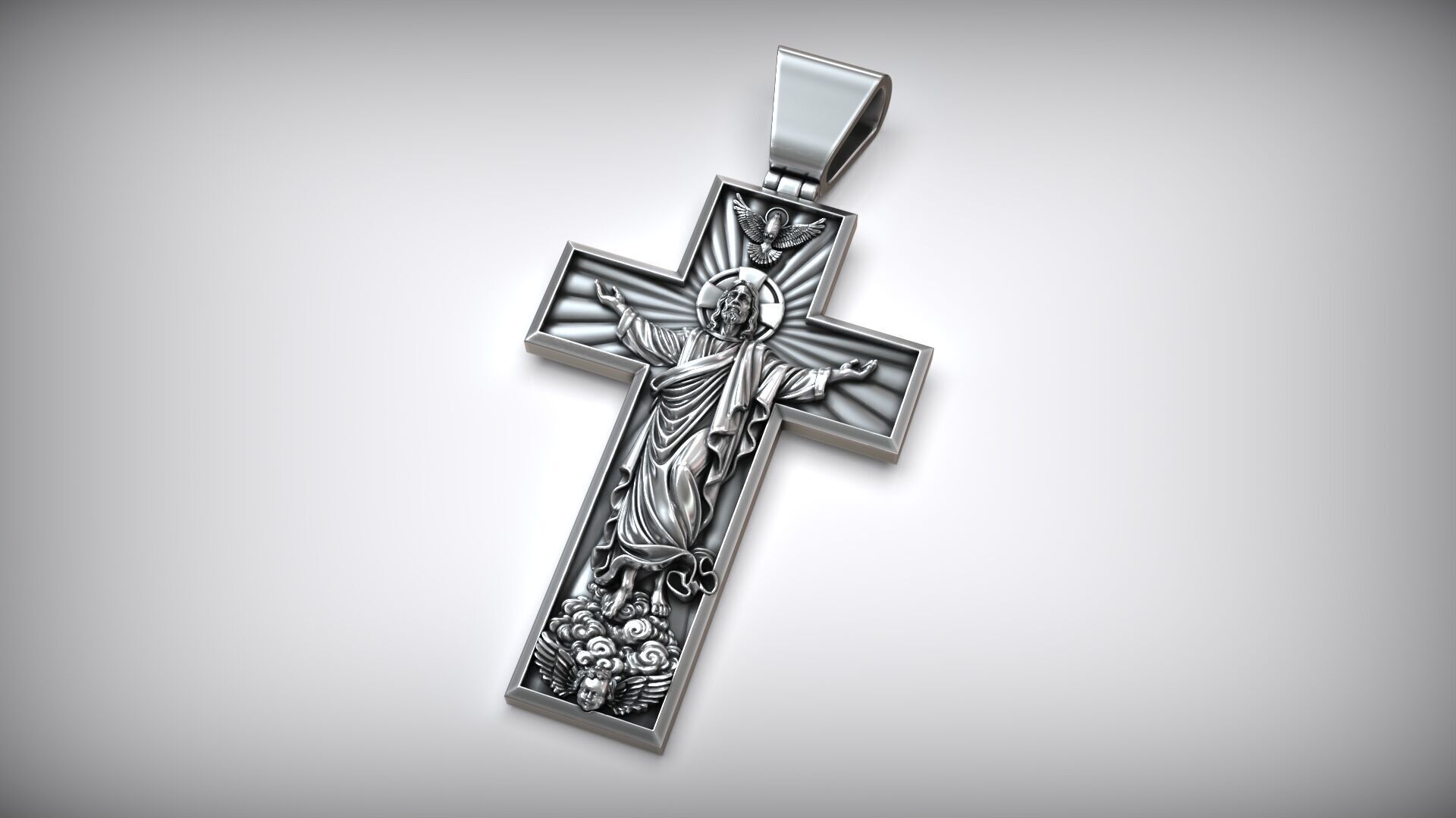 The Ascension of Jesus Christ Ascending to Heaven Cross 3D print model_3