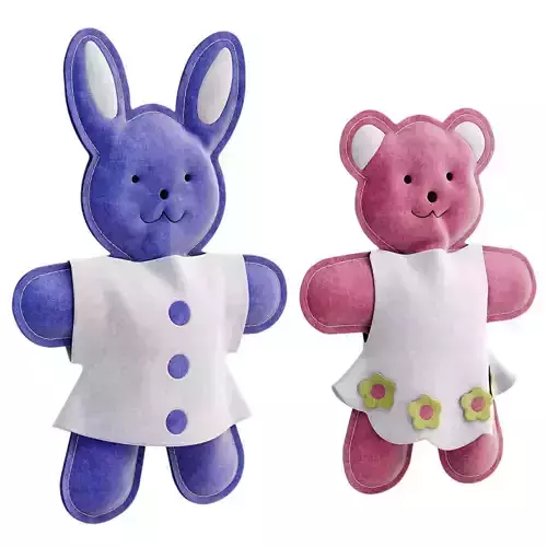 bunny and teddy bear toy