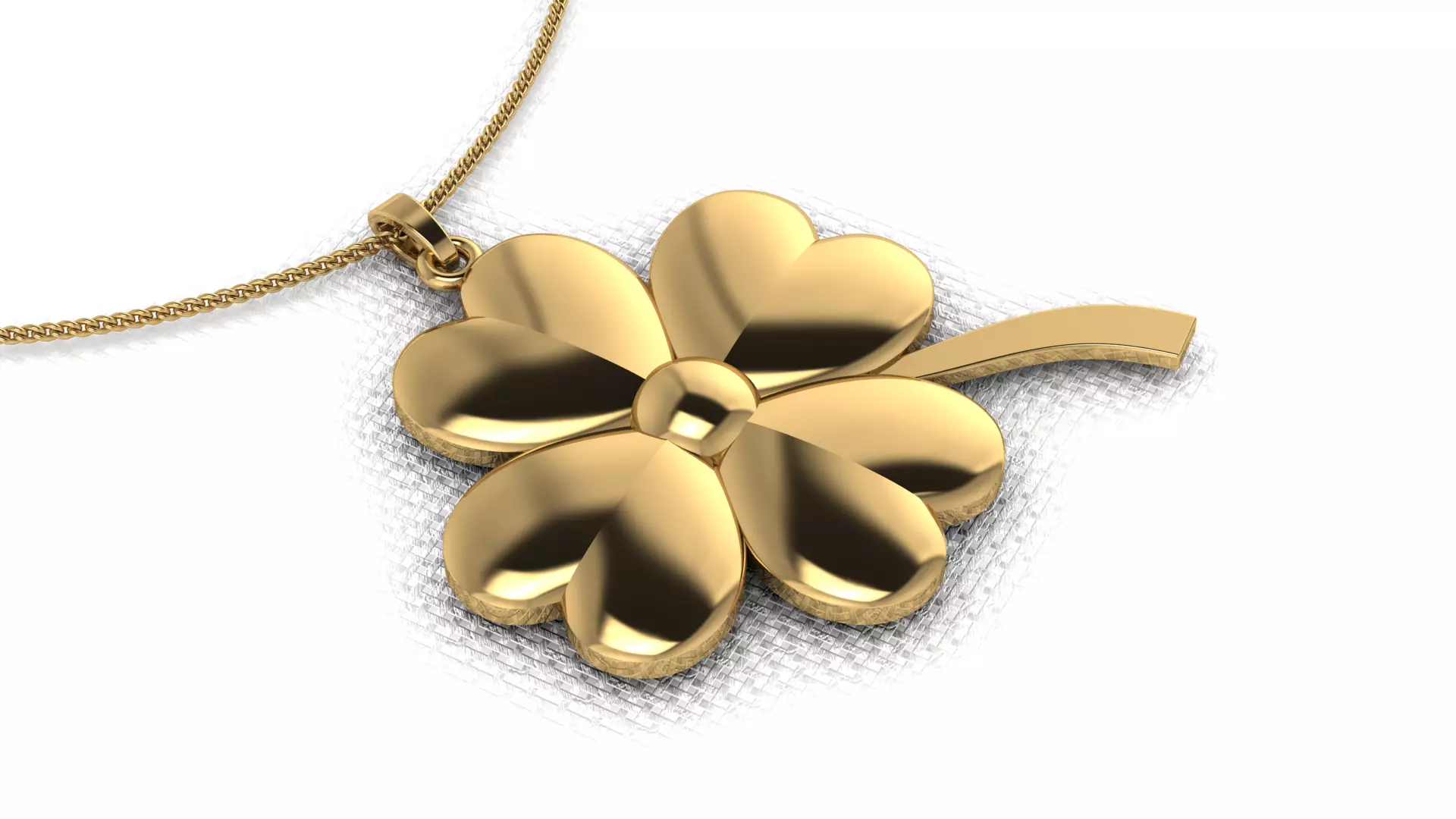 A pendant made in the shape of a clover 3D print model