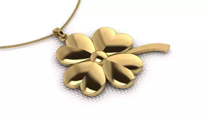 A pendant made in the shape of a clover