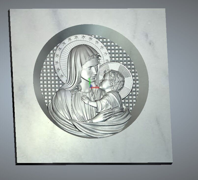 virgin mary with child 3D print model_1