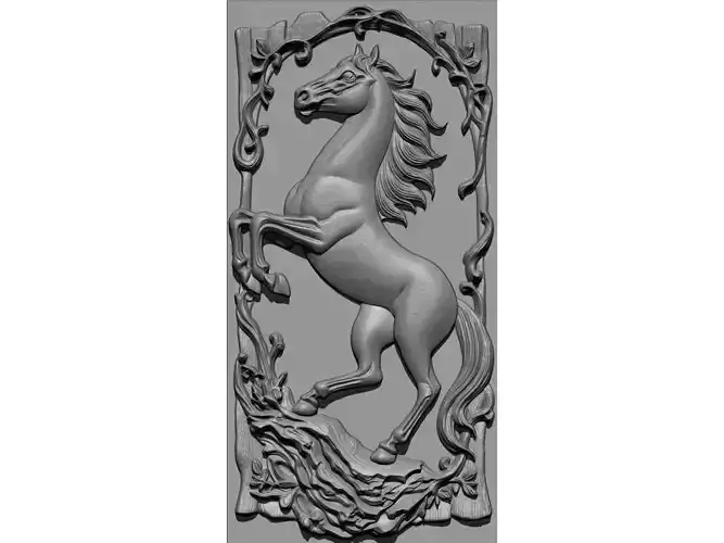 Horse 3D STL File for cnc carving Free 3D print model
