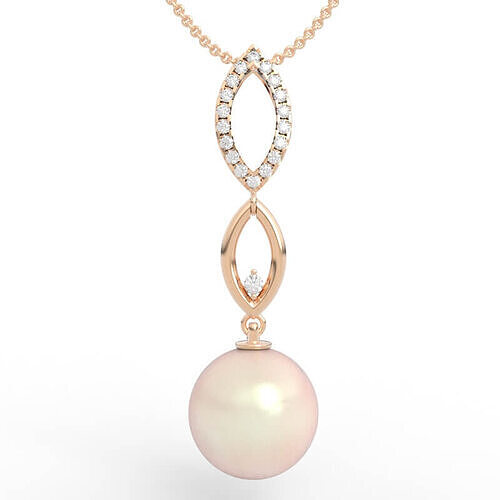 Marquise Shape Pearl Necklace 3D print model