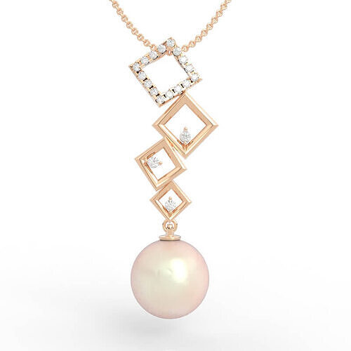 Square Frame Pearl Necklace 3D print model