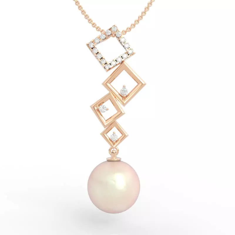 Square Frame Pearl Necklace 3D print model