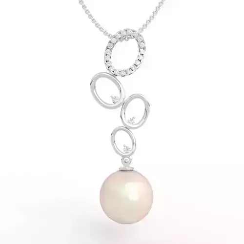 Brilliant Modern Circle Pearl Drop Pendant 3D print model
