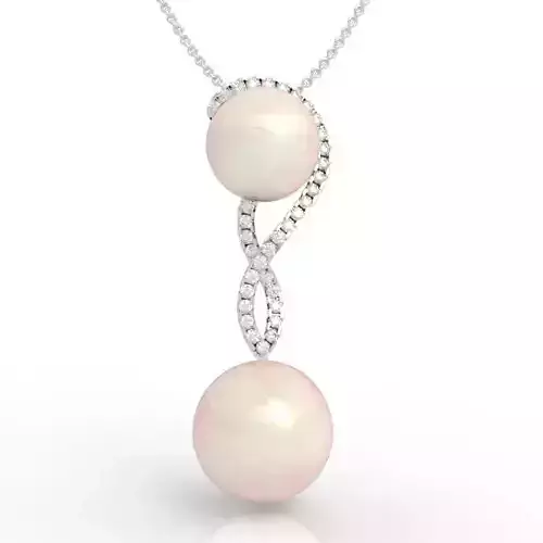 Double Pearl Infinity Necklace