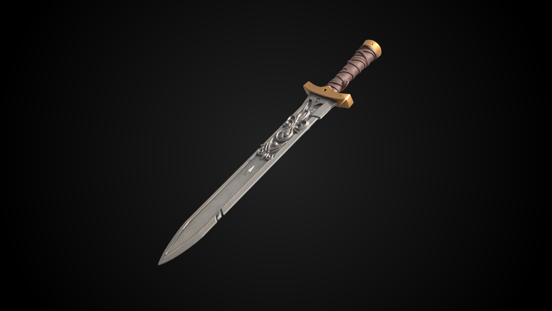 Stylized Sword - Crusader Blade - Emberbane - Game Ready 3D model_11